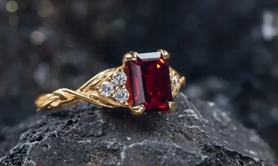 رشد تقاضا برای ساخت طلا سفارشی؛ چرا مشتریان به سمت زیورآلات خاص میروند؟ 1 انگشتر طلا سفارشی یاقوت سرخ