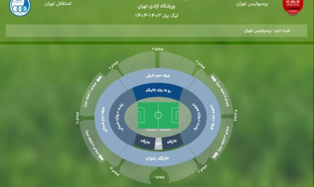 قیمت بلیط بازی فردا پرسپولیس و استقلال در سایت فوتبال تیکت