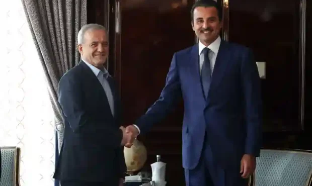 دیدار پوتین با مسعود پزشکیان و امیر قطر در مسکو